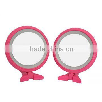 becautiful color hand held led light up cosmetic mirror/2 sides magnifying mirror