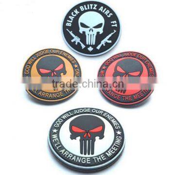 ound Ghost Skull Punisher Ghost 3D PVC Patches 3d hook and loop rubber patches