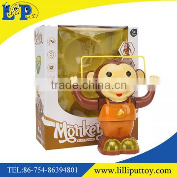 B/O lighting jumping cartoon monkey toy with music