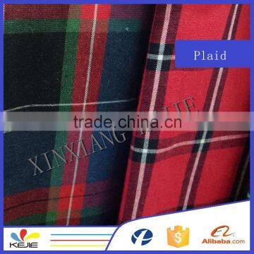 100 % cotton plaid yarn dyed woven fabric for shirt