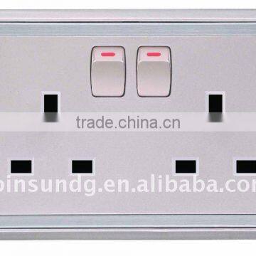 2 gang switch socket,single pole( LI21C33F)