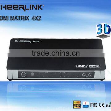 wholesale hdmi matrix switch 4x2 /ir remote control-black