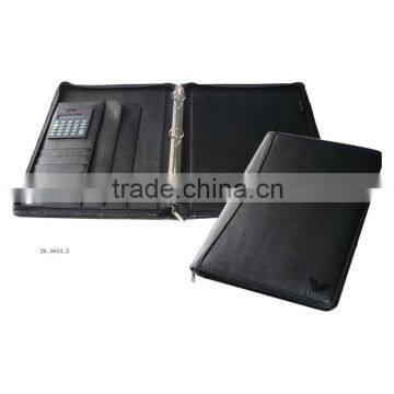 Office Supply A4 Leather Bound Ring Binder Folder