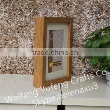 dark wood color MDF Shadow Box Frames photo frame with Removable face paper