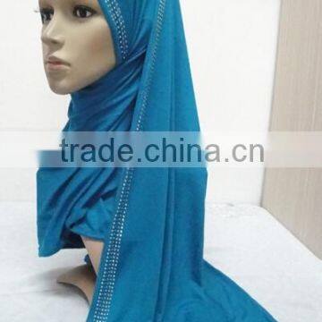JL072 Latest Cotton Jersey Scarf With Rhinestones photo-3