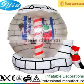 DJ-XT-60 air blown dreidel bear back snowhouse play with snowman christmas decoration supplies snowglobe