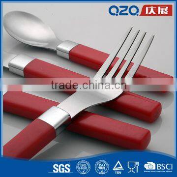 Thick Materials Plastic Handle Red Stainless Steel Frozen Cutlery Sets photo-3