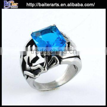 Cheap Titanium Jewelry Stainless Steel Mens Zircon Skull Ring photo-2