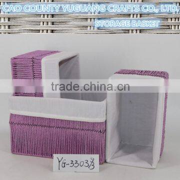 Fashion bright color paper rope basket for food or sundries