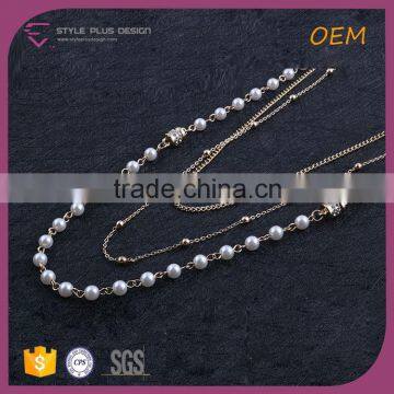N74427I01 STYLE PLUS Layered Chain Pearl Necklace Jewelry Bohemian Pearl Necklace for Women photo-4