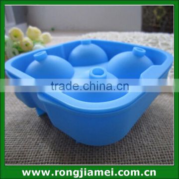 High quality 4 holes sphere shape ice cube tray silicone ice ball mold