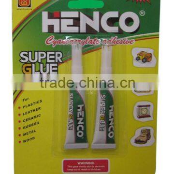 HC-2 Henco Daily DIY Use Super Glue, 502 Super Fast Glue, Cyanoacrylate Adhesive in Tube Packing