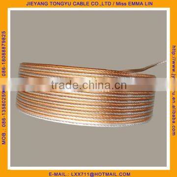 0.5mm Transparent speaker cable Gold Silver Speaker Wire 24awg