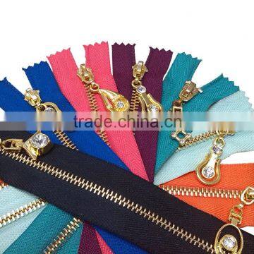 No. 3 # High-grade Colorful Metal Zipper for Bag,Heavy Duty Metal Zippers for Garment