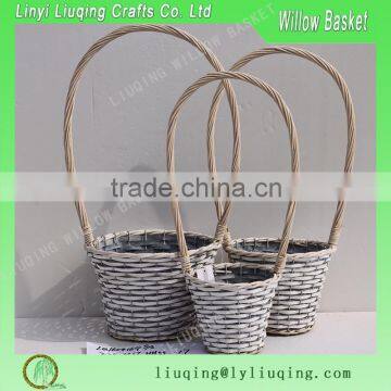 3 sets basket big handle willow basket for gift hamper