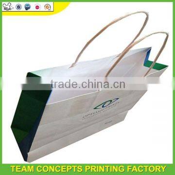 Recyclable white kraft paper gift bag