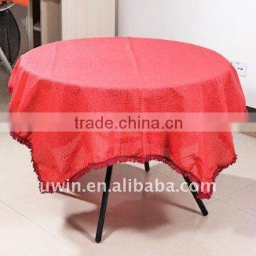 Jacquard Table Cloth,red vinyl tablecloth with fringe