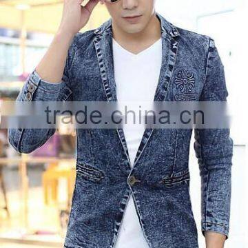 Light wash denim suits for men