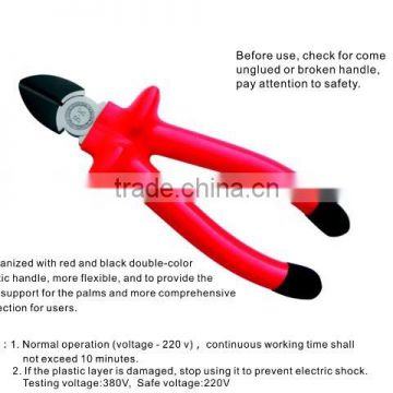 Diagonal Cutting Pliers With Red Insulated Handle