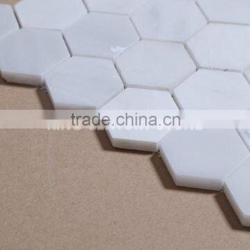 polished marble first class oriental white hexagon mosaic tile sheets