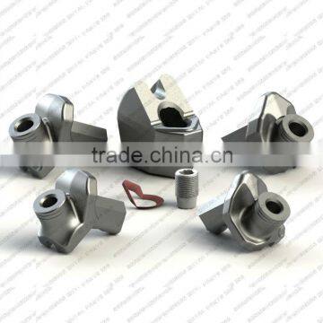 Quick change bit block milling machine tool holder for road planning teeth