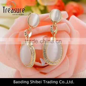 Fashion Jewelry Hot Selling Wholesale Vintage Plated Alloy Oval Fashion Stud Earrings Colorful Nice Earring Opal Drop Earring photo-5