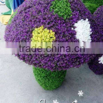 China factory cheap price artificial colorful mushroom sculpture plastic plant sculpture artificial topiary frame animal