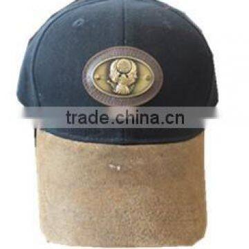 suede metal plate sport cap