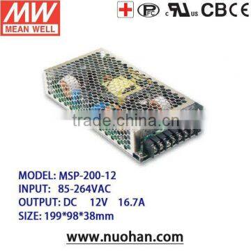 Meanwell MSP-200-12 200w 12V Medical power supply pfc power supply 12v