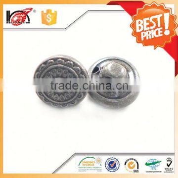 2016 Hot Factory fancy custom zinc alloy gold sew-on buttons