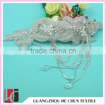 HC-2085 A Quality Bead Appliques ,Fashion Garment Handmade Shoulder Sequin Appliques Motif