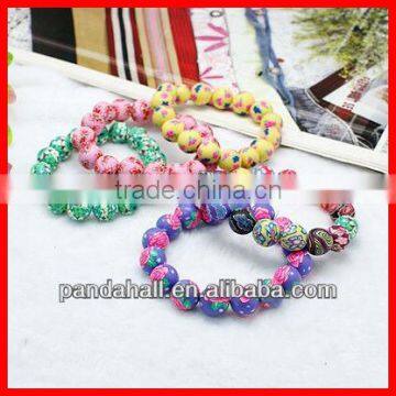 Handmade Polymer Clay Fancy Bracelets(BJEW-JB00580)