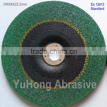 type 27 depressed green color stainless steel grinding wheel