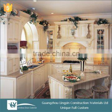 2015 modular elegant soild wooden kitchen cabinets with granite counter top in dubai