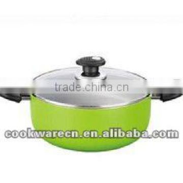 Aluminum non-stick sauce pot with glass lid