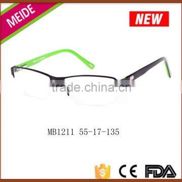 Fashioned oem men half-rim glasses frames eyewear stainless steel                        
                                                                                Supplier's Choice