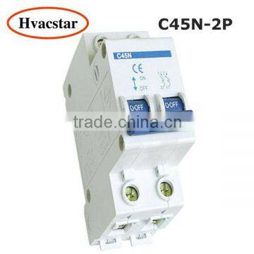 2P of C45N mini circuit breaker