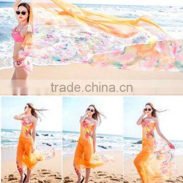 Women Sexy Chiffon Wrap Pareo Dress Sarong Beach Swimwear Bikini Cover Up Scarf