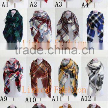 Wholesale Women Scarves Tartan Blanket Blanket Plaid Shawl Scarf photo-5