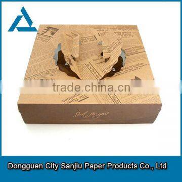 Offset printing Paper Pizza Packaging Box With Carrying Handle