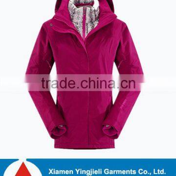 2016 New Style Waterproof Mountaineering Woman Outdoor3 in 1 Jacket