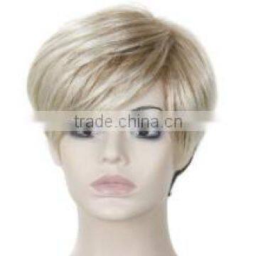 New Fashion 8" Cheap Wig Short Straight Blonde Wigs African American Wig for Women Realistic Synthetic Hair Wig