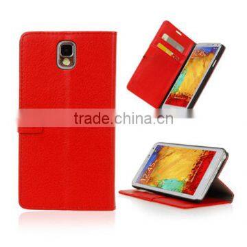 For samsung galaxy Note 3 N9000 black colors wallet leather case high quality factory's price