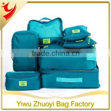 7Pcs Travel Storage Cloth and Cosmetic Bags in Nylon and Mesh and Zippered Series Bags