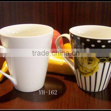 V Shaped Ceramic Mug 10oz New Design Printed Mug