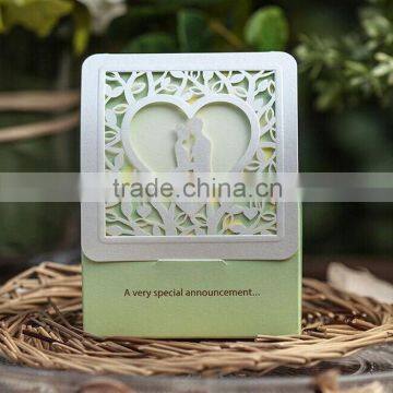 Green Heart Personalized Wedding Invitation Card