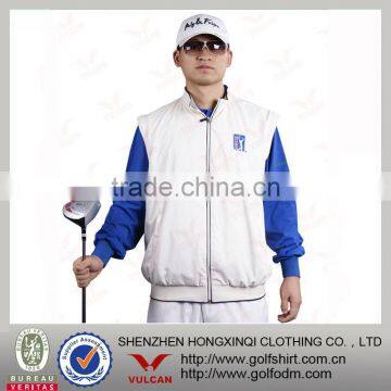 Embroidered White waterproof men golf vest