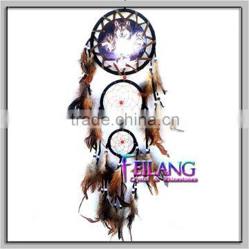 feathers wall hanging decoration indian ornament Wolf Dream Catcher                        
                                                Quality Choice