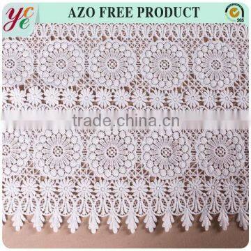 100 poly, small white flowers, thick embroidery pattern fabric