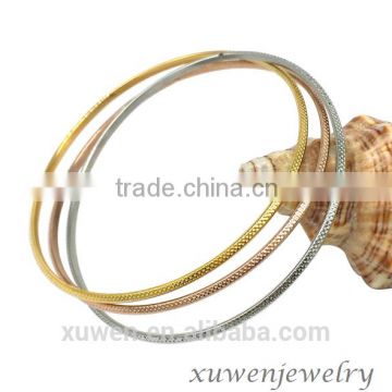 three tone stainless steel wire bangle